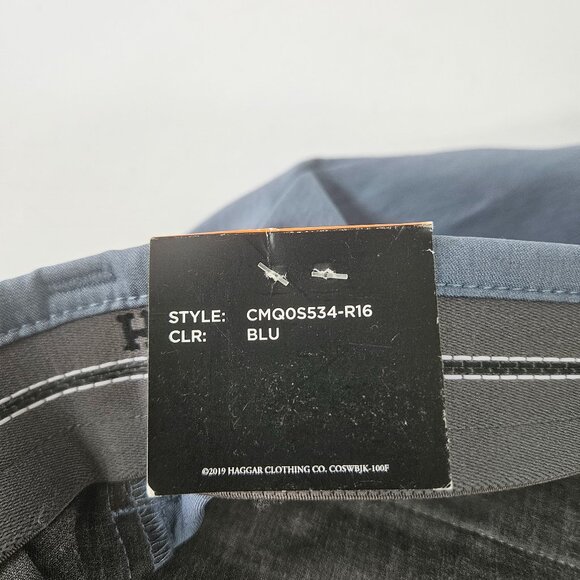 Haggar Premium Cool 18 Men's Shorts Sz 42 Blue Straight Fit Superflex Waistband - Picture 8 of 10